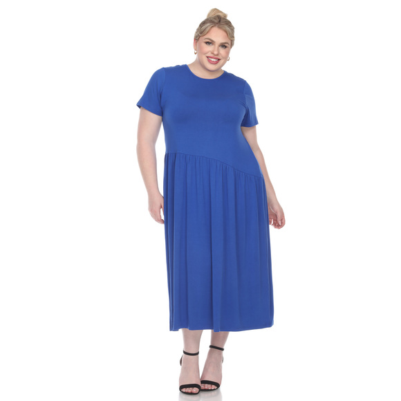 Plus Size Short Sleeves Maxi Dress - Picture 2 of 5